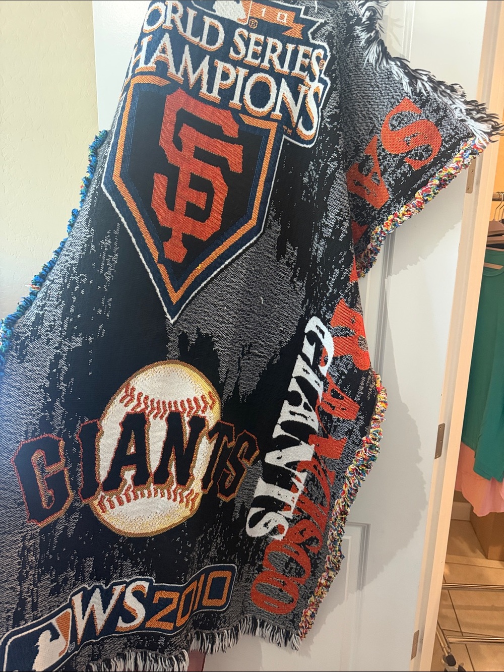 World Series Champions Throw Blanket - Black & Orange San Francisco Giants MLB